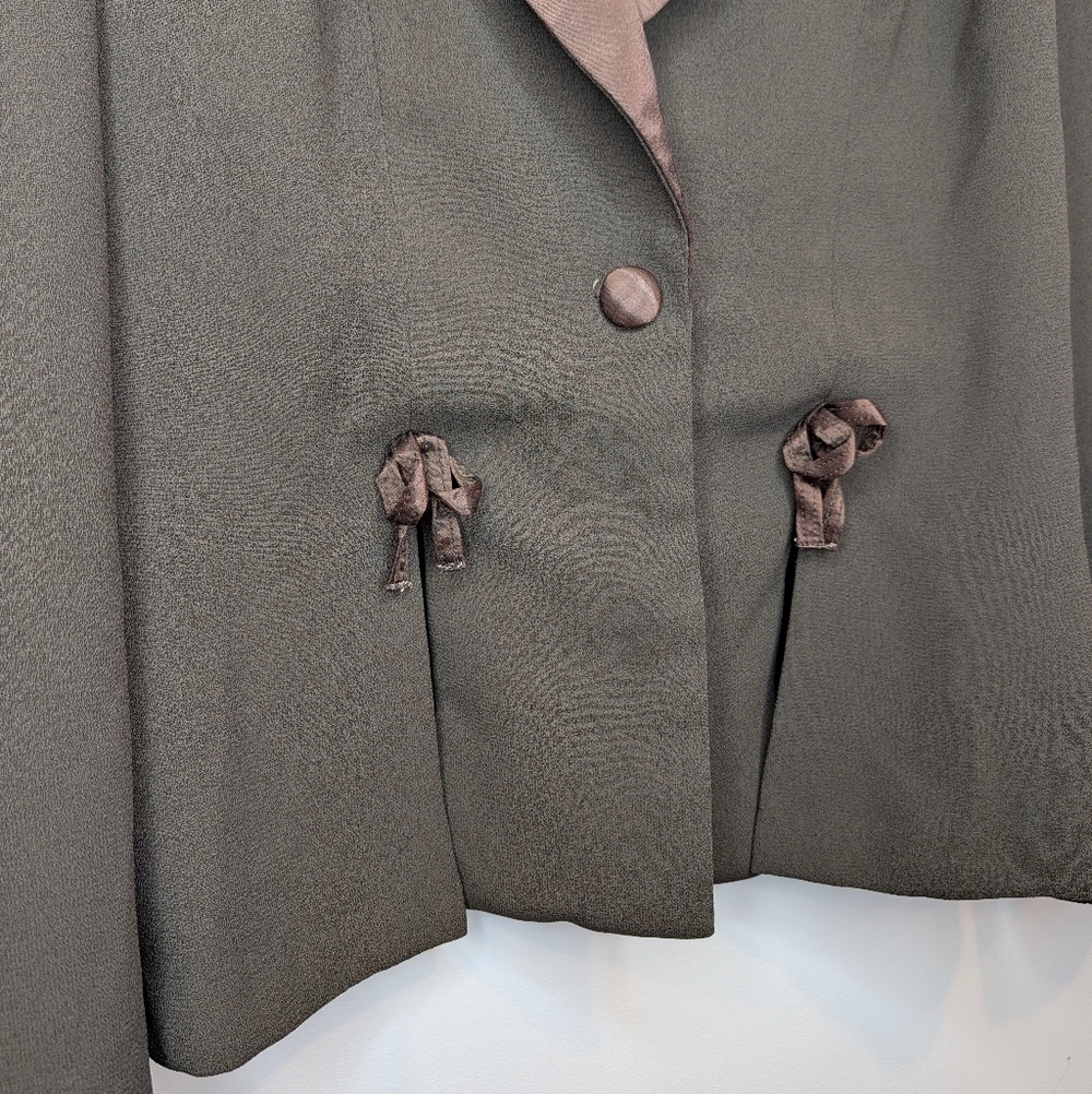 Joseph Ribkoff Y2K Made in Canada Satin Trim Blazer 12 - Picture 6 of 13